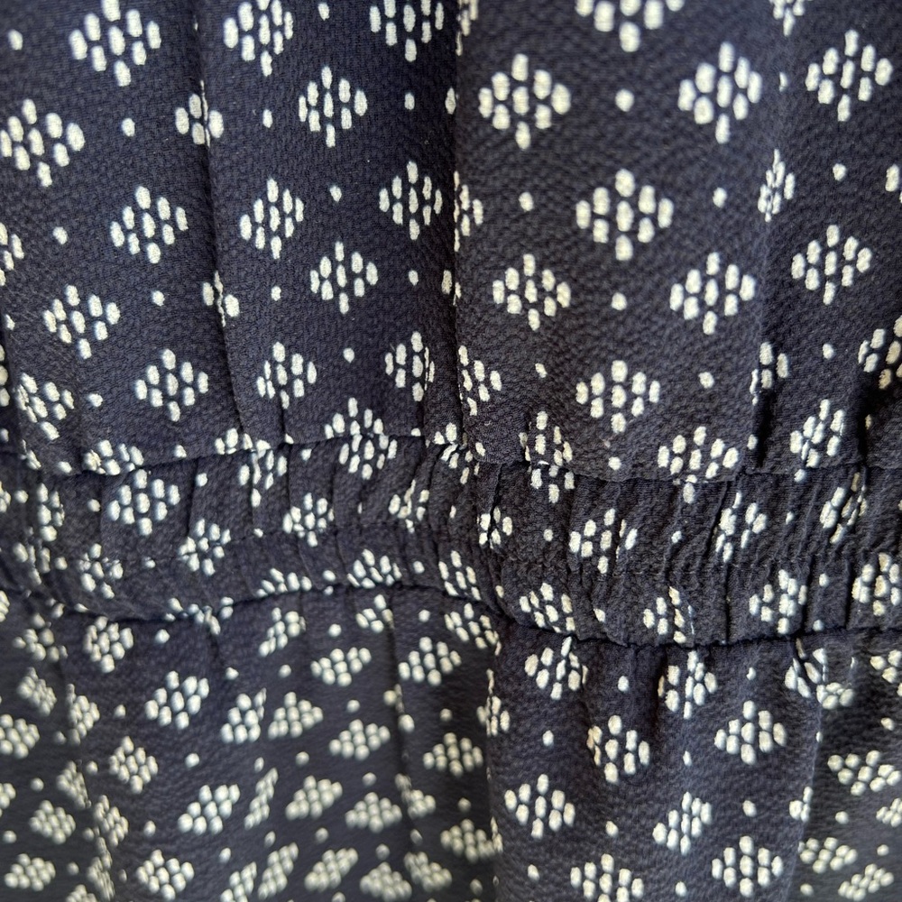 Indigo Rose Sleeveless Navy Floral Midi Dress w/ elastic waist decorative belt - Picture 6 of 10